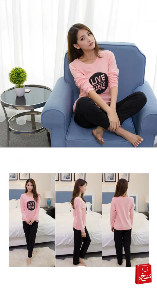 Women Pajama Set (2 pcs) Pink