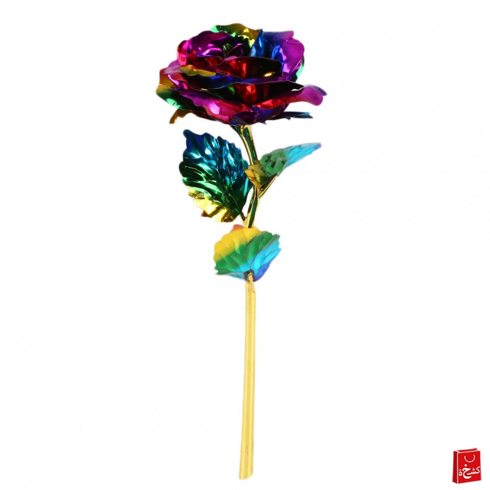 24k Gold Rose Flower Valentine's Gift - Rainbow Color
