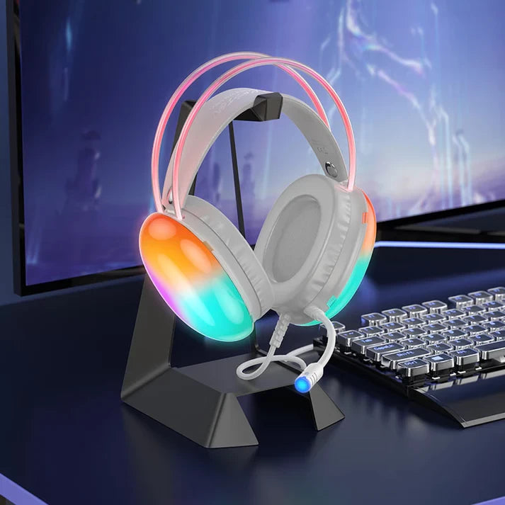 W109 Rich Gaming Headphones – White | Powerful Sound & Immersive Gaming