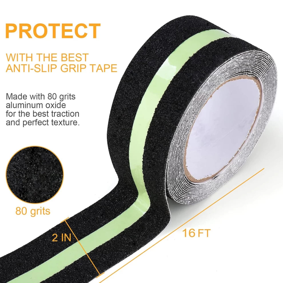 Anti Slip Traction Tape Glow Green For Stairs, Floor-5m