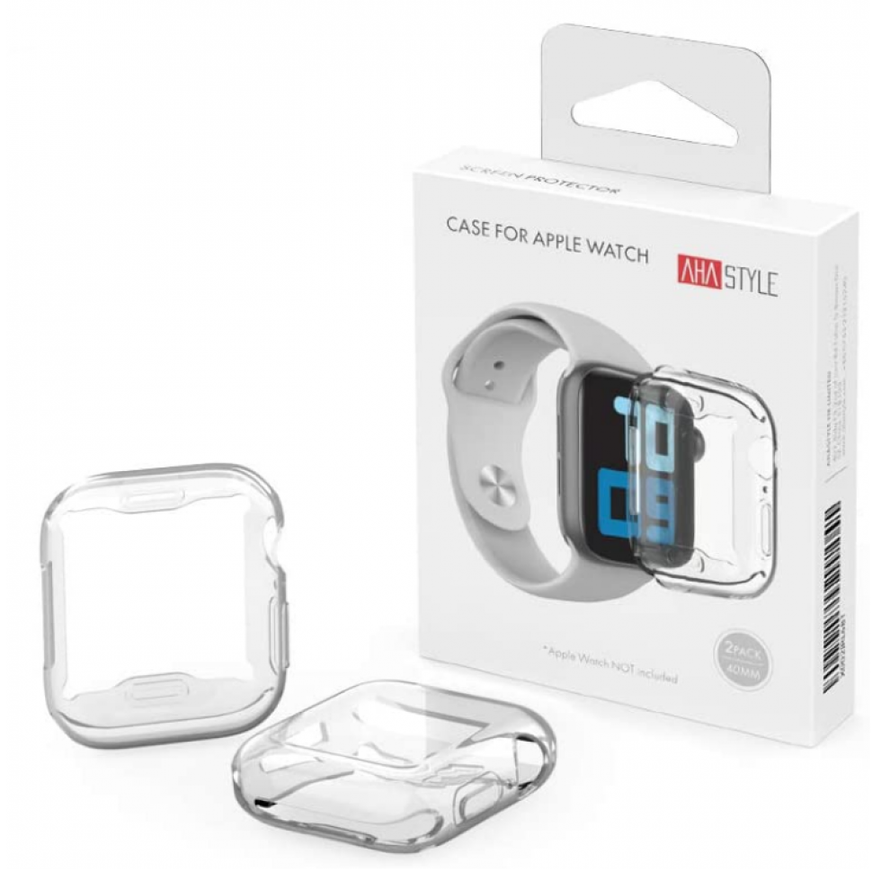 AhaStyle Tpu Case For Apple Watch 40mm (2pack)-Clear
