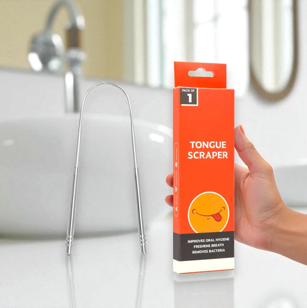 Stainless Steel Tongue Scraper for Oral Hygiene Cleaning