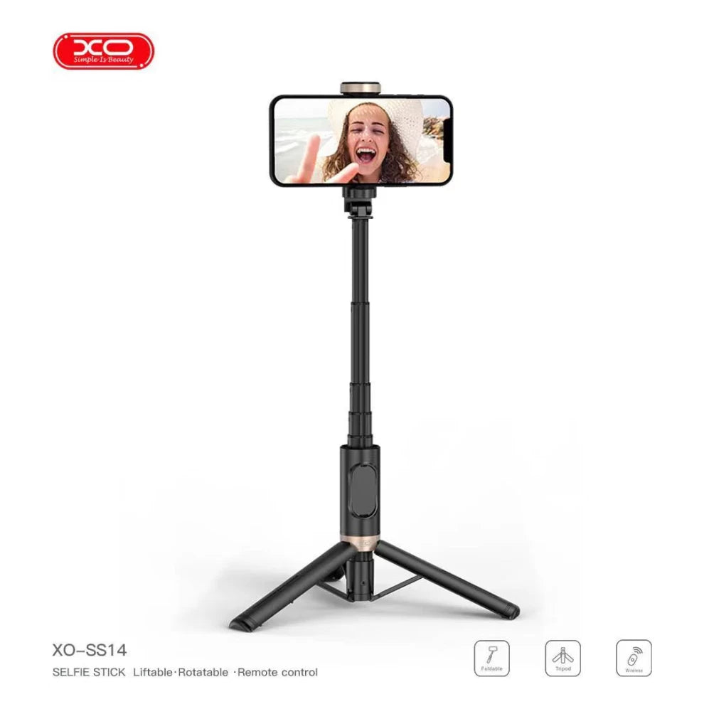 Bluetooth Selfie Stick Integrated Hidden reinforced tripod (Aluminium Rod) 72CM XO-SS14