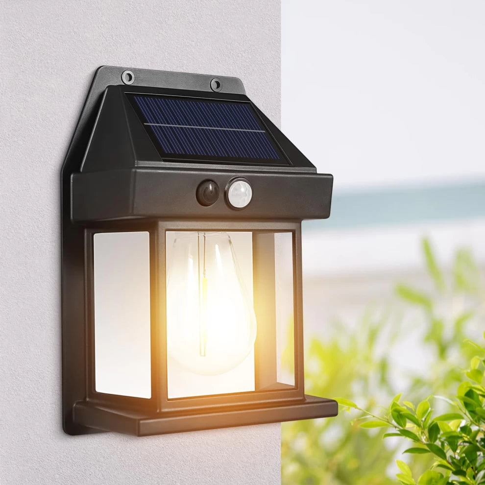 Solar Lights Outdoor, Wall Sconce Motion Sensor, 3 Lighting Modes