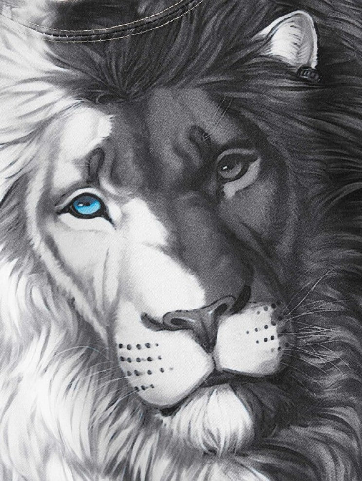 Toddler Boys 3D Lion Print Spliced Tee
