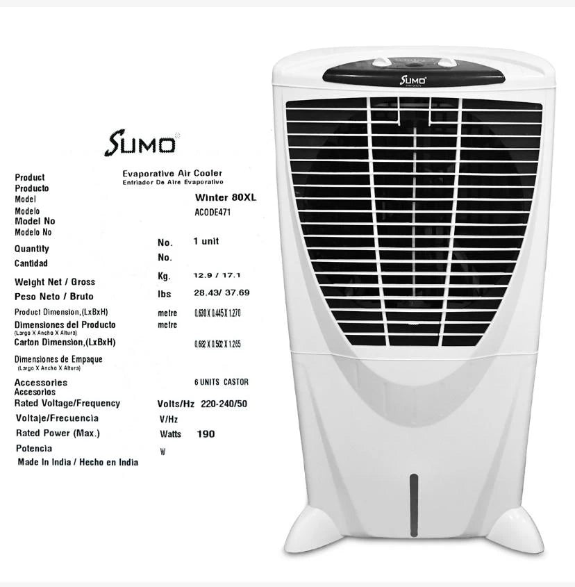 Sumo Winter 80XL Desert Air Cooler – Powerful and Efficient Cooling
