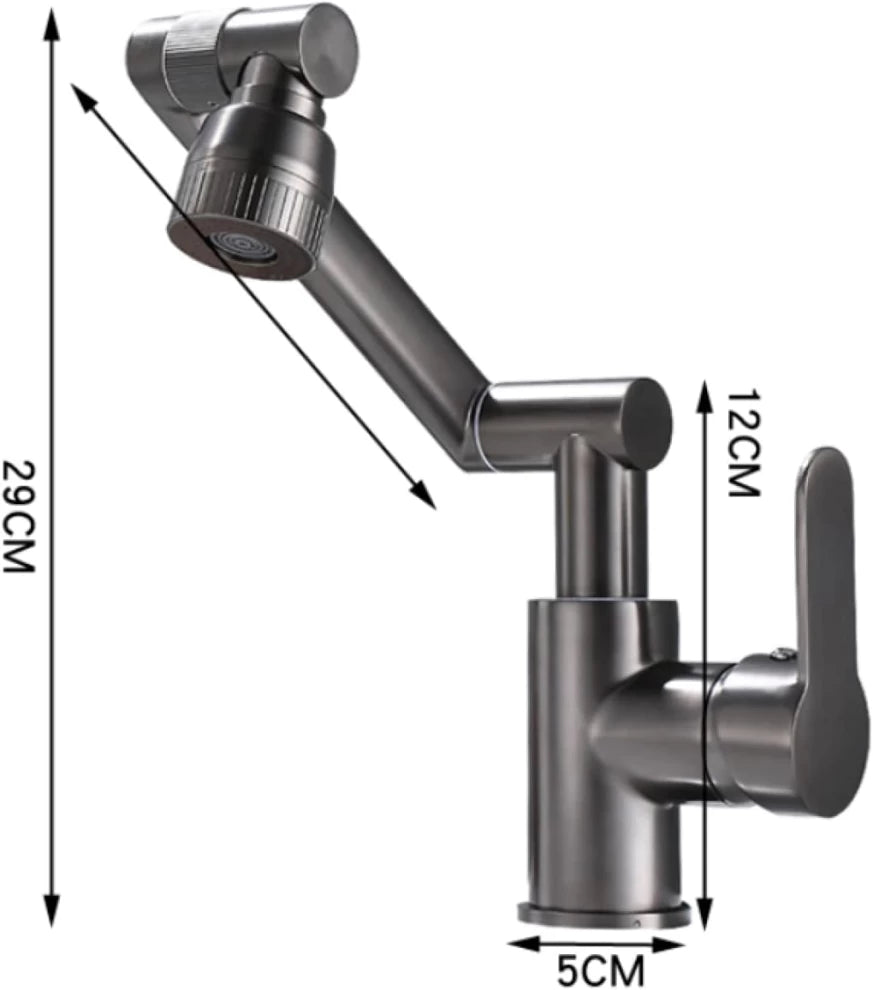 Basin Mixing Faucet – Gray All Copper for Hot & Cold Water