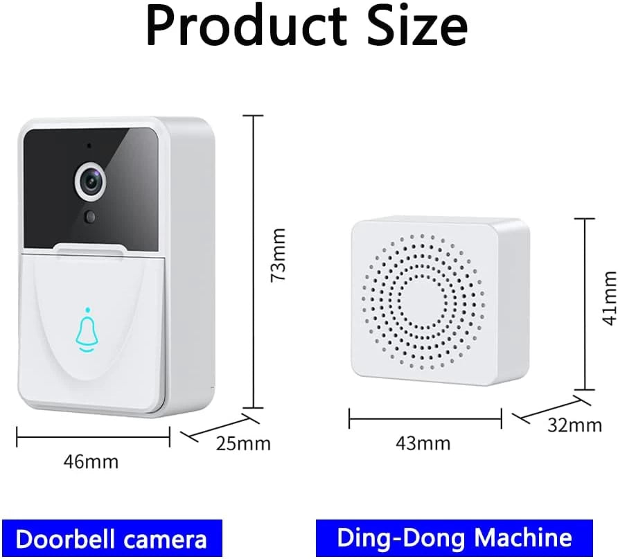 Smart Wireless Video Doorbell with Night Vision, Two-Way Audio & Mobile App Control