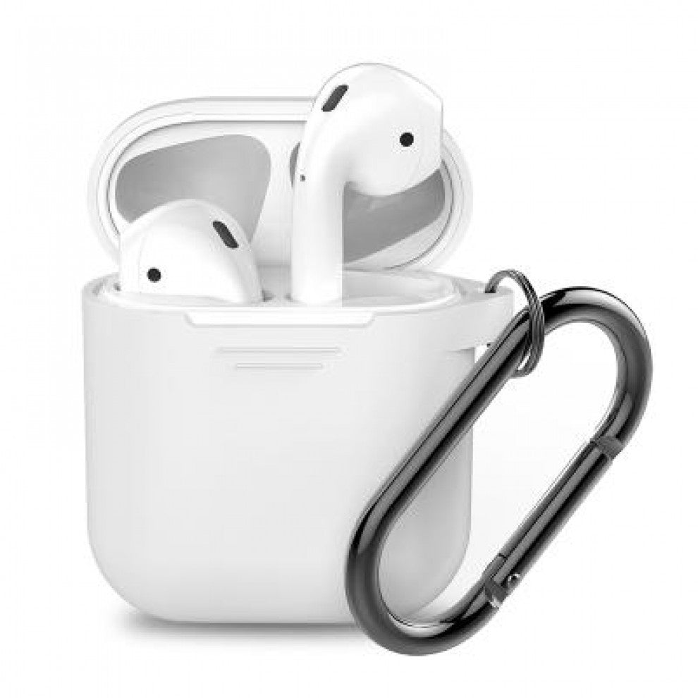 AhaStyle Keychain Silicone Case for Airpods - White
