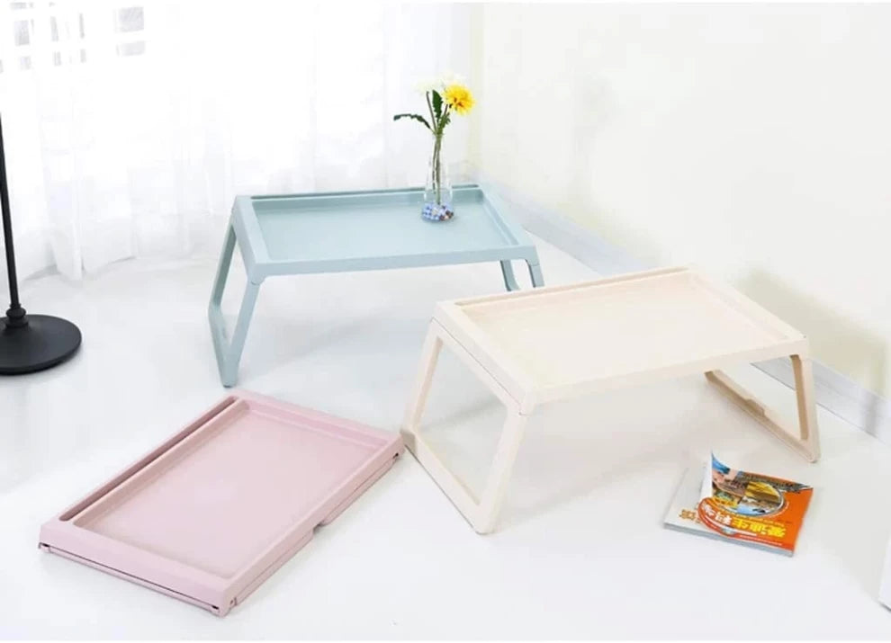 Small Folding Table with Stand - White