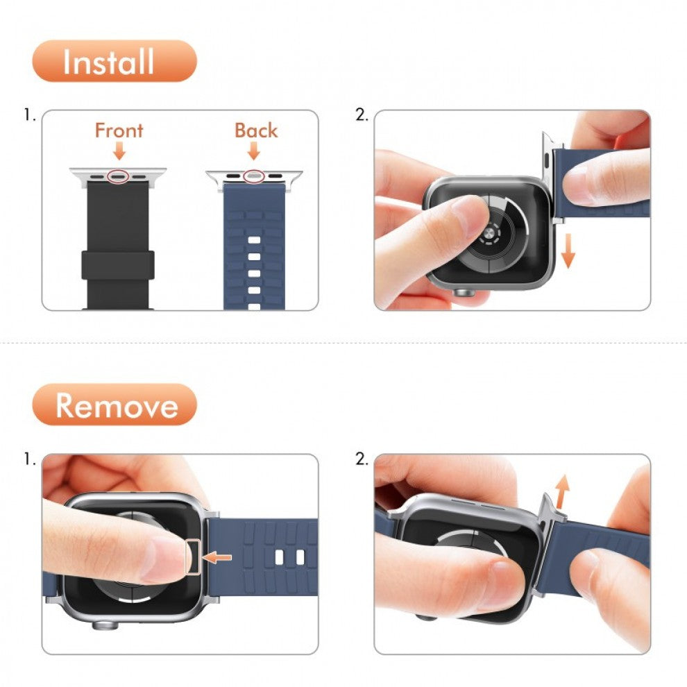 AhaStyle Band With DuoTone Design for Apple Watch 42/44mm-Black