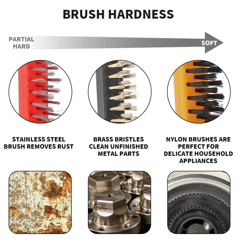 Wire Brush Rust Removal Polishing Cleaning -3psc