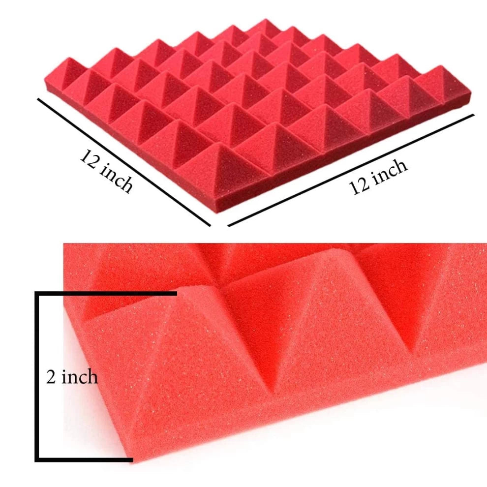 6 Pack Soundproof Acoustic Foam Panels for Recording Studios (30x30cm)