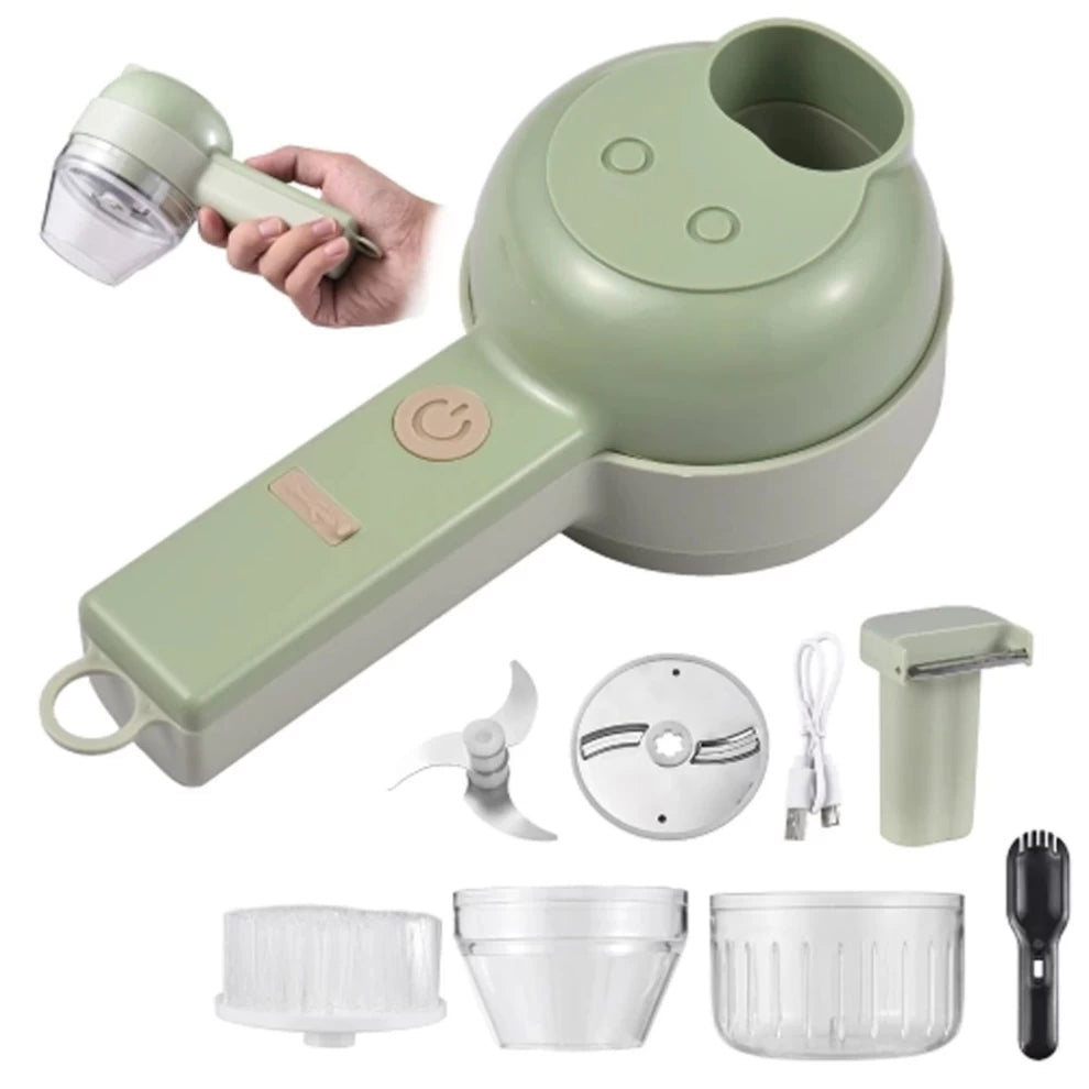 4 in 1 Electric Fruit Vegetable Slicer Chopper Cutting Machine Stainless Steel Blade