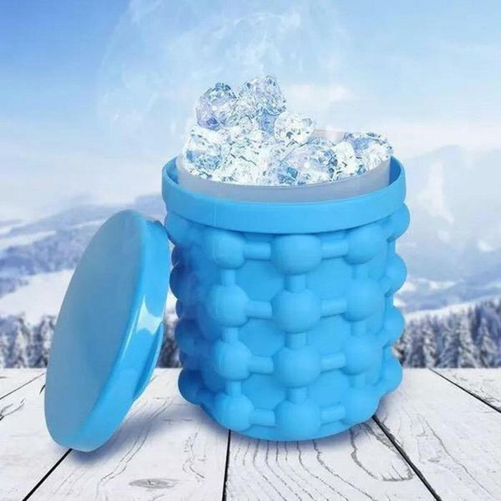 Silicone Ice Bucket Mold With Lid Large Space Saving Cube Maker