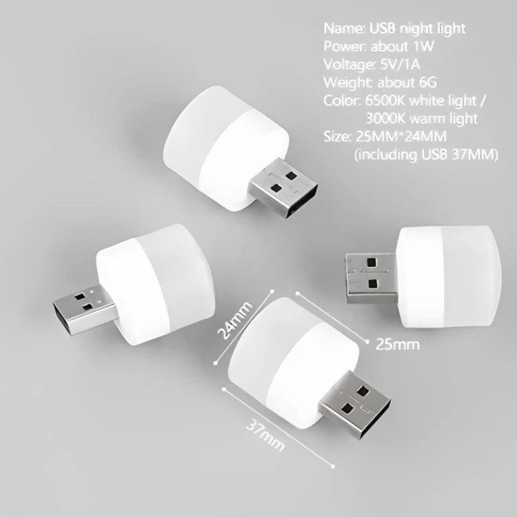 5Psc Mini USB Plug 1W Lamp