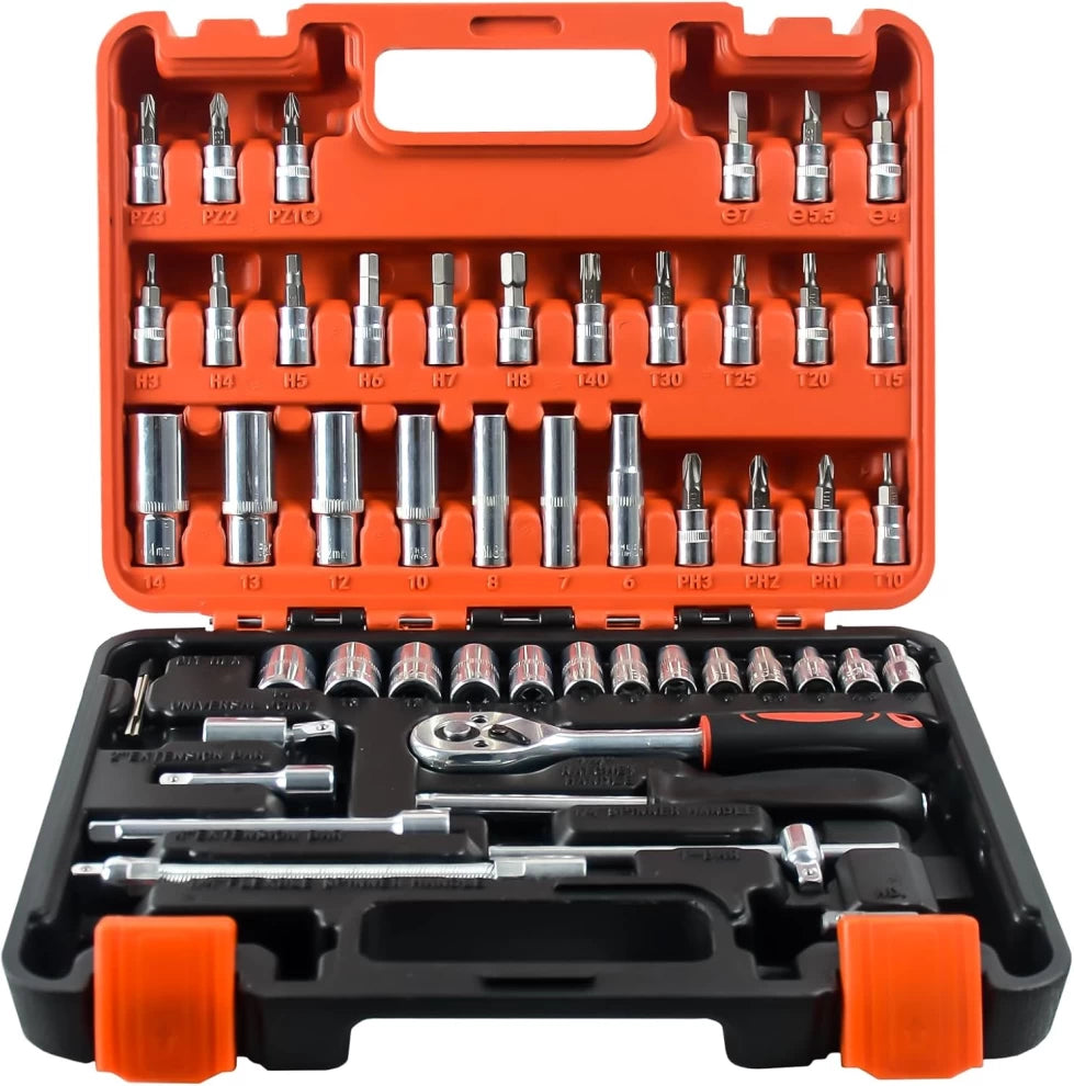 Socket Wrench Set Durable & Versatile Hand Tool Kit 53-Piece