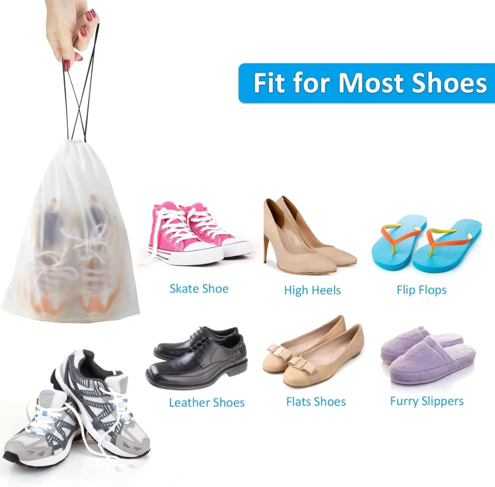 Frosted Shoe Bags for Travel – Waterproof Drawstring Packing Bags 40cm