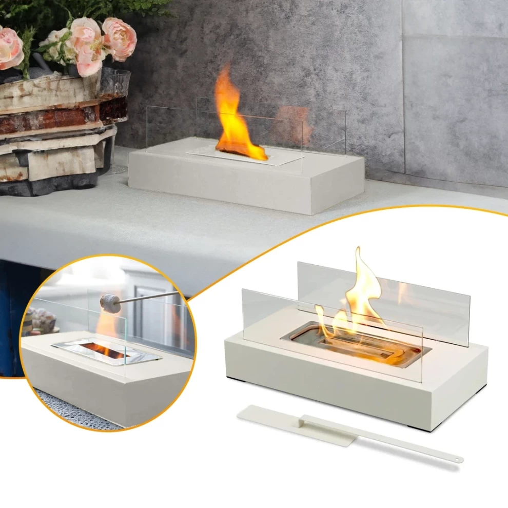 Tabletop Rectangular Fireplace – Modern Indoor & Outdoor Flame Ambience