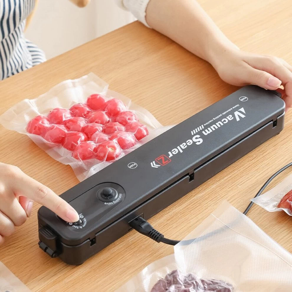 Vacuum Sealer Machine Automatic Air Sealing with 10 bags for Food-Black