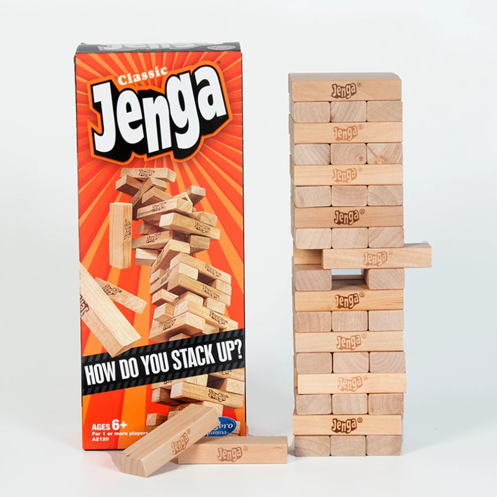Wooden Beech Building Block set Stacking Board Game