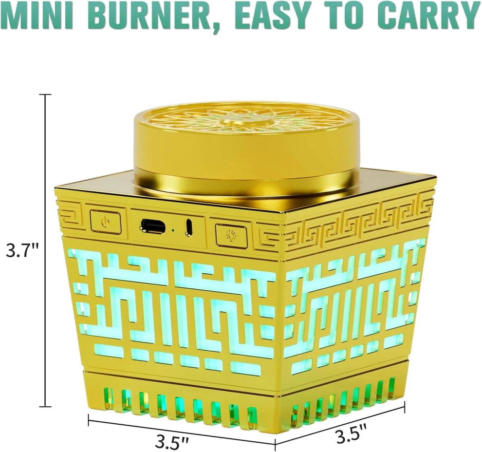 3-in-1 Electric Bluetooth Bakhoor Burner With Quran Speaker Lamp Azan Clock Rechargeable Oud Holder