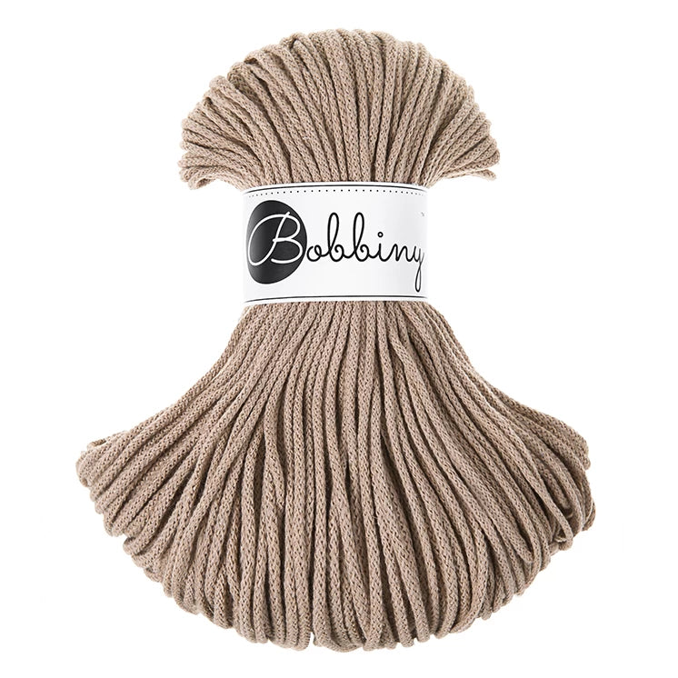 Bobbiny Premium Macramé Cord Yarn, Sand, 3 mm.