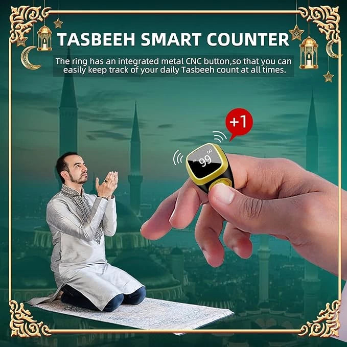 Smart Tasbih Ring with Finger Counter 22MM