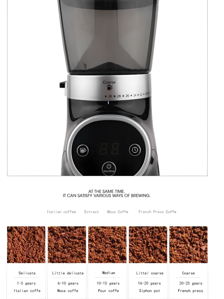 Sokany Digital Coffee grinder - 31 Precise Coffee Bean Grinding Setting
