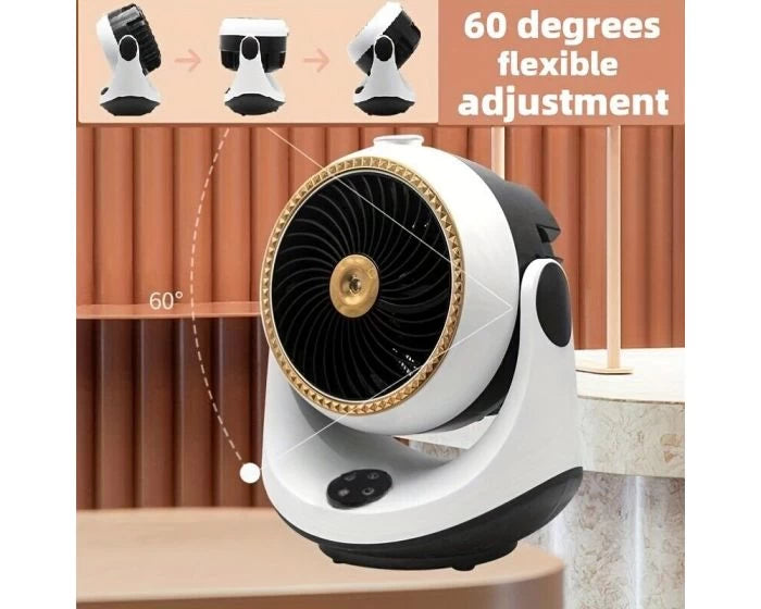 2-in-1 Electric Cooling and Heating Desktop Fan with Remote