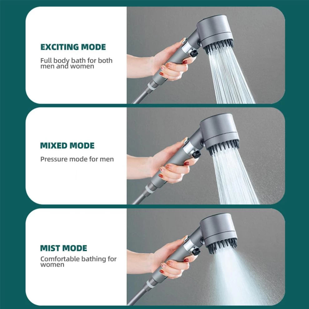 3 Mode Massage High Pressure Shower Head-With Filter