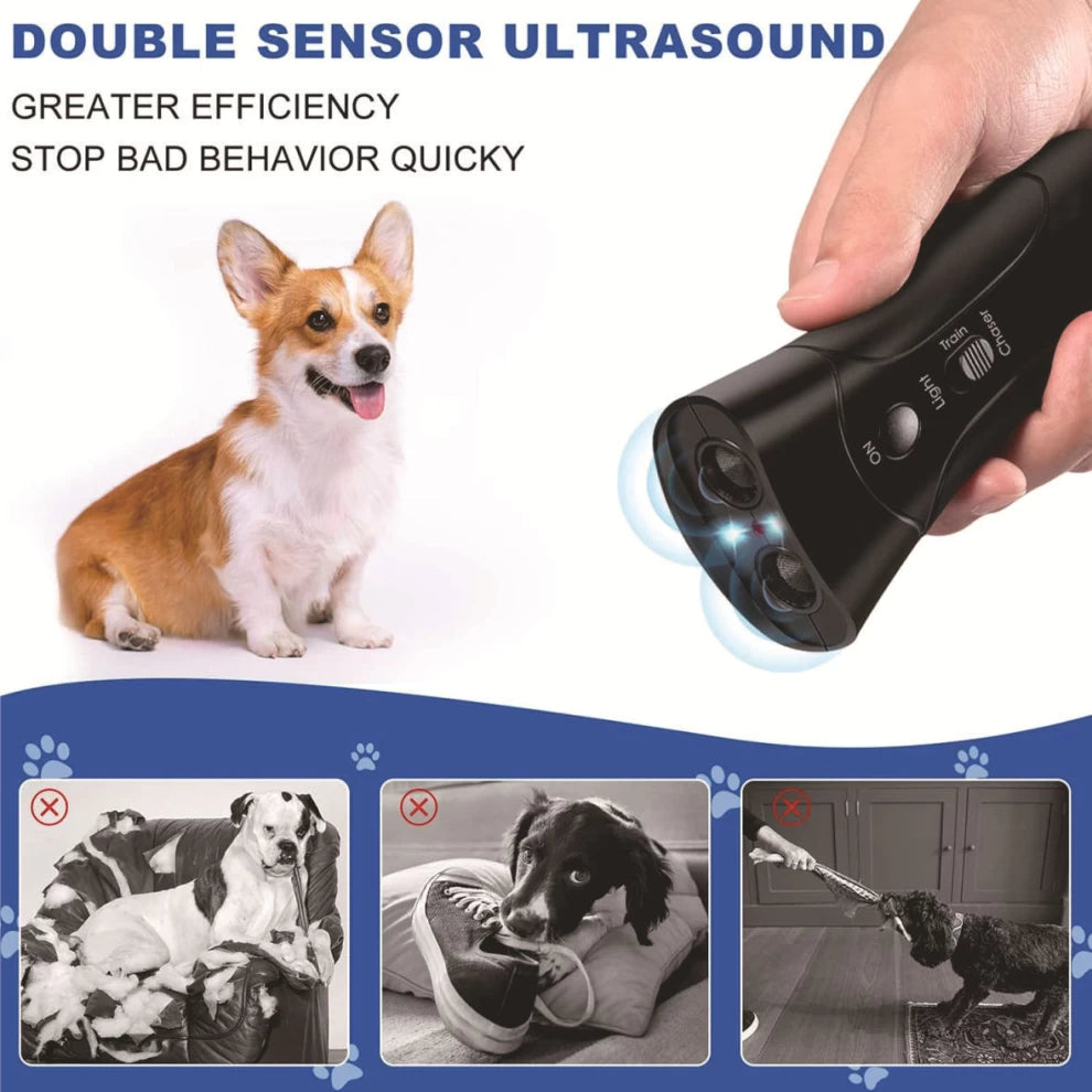 Ultrasonic Handheld Dog Repeller and Training Device With Battery