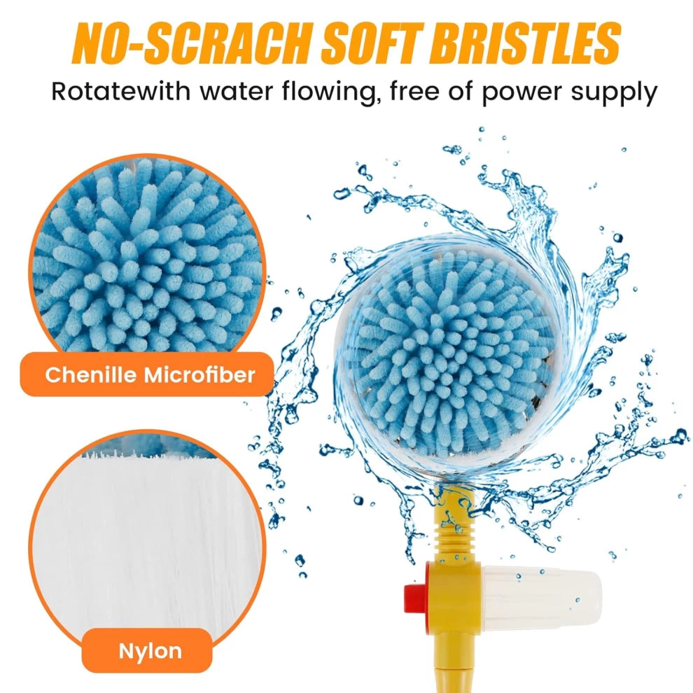 Car Wash Brush Kit 360° Spin Car Mop Detailing Brush