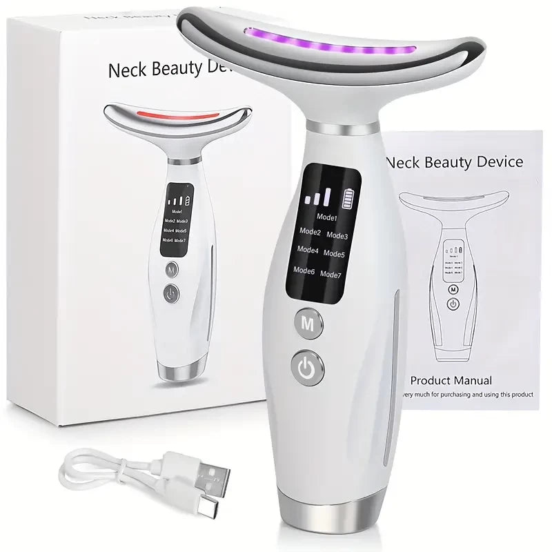 USB Rechargeable Face & Neck Massager – 7 Modes for Ultimate Relaxation