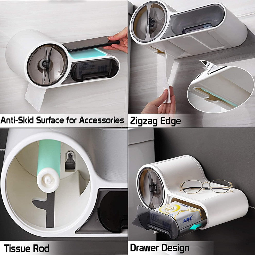 Wall Mounted Plastic Tissue Paper Holder Bathroom