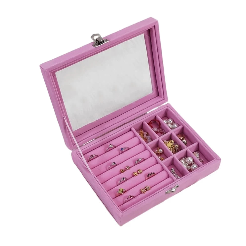 Box Jewelry Storage Case with Safety Lock