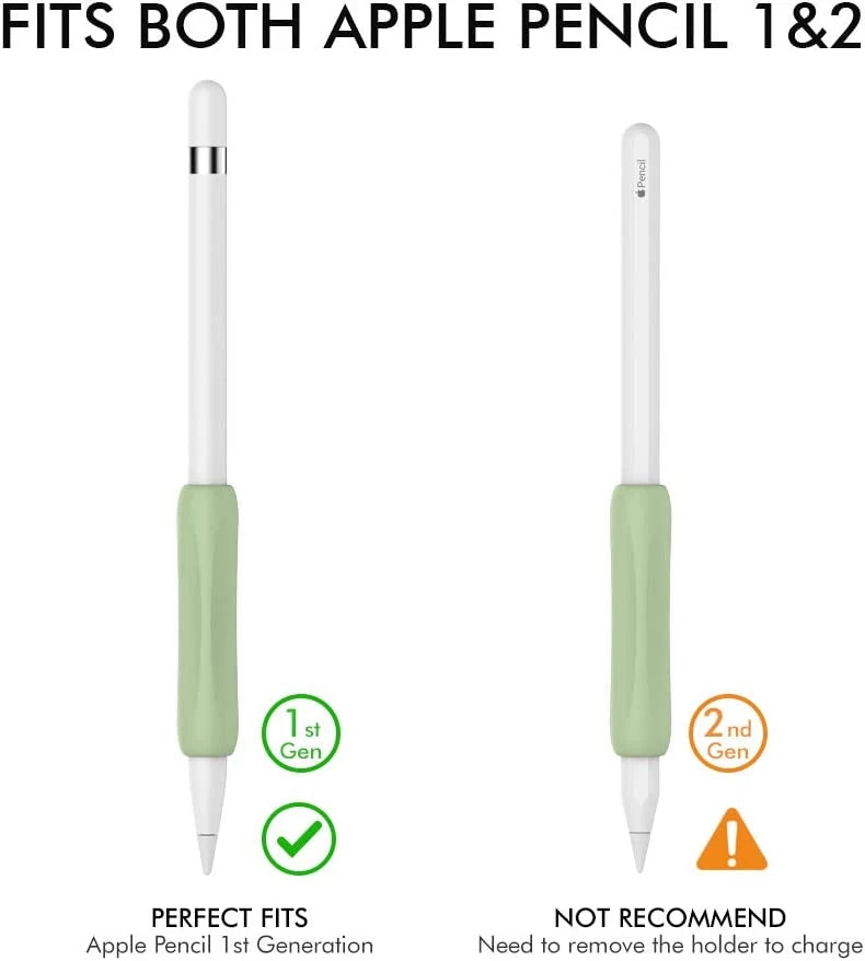 AHASTYLE 3 Pack Apple Pencil Grips Silicone Holder Sleeve Compatible with Apple Pencil 1st and 2nd Generation (White,Green,Pink)