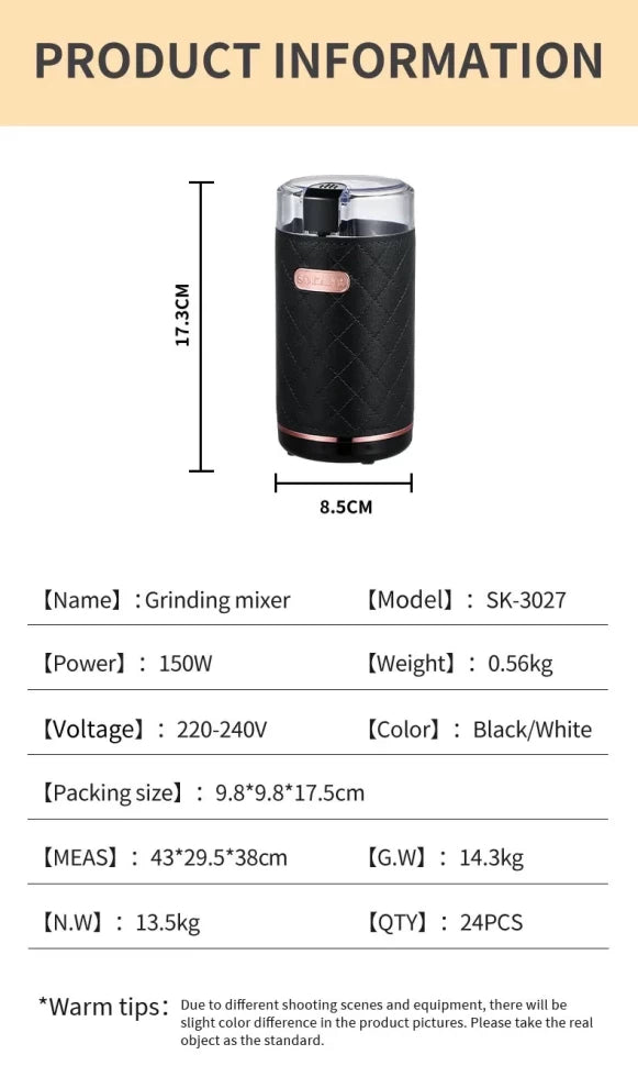 Sokany Electric Mini Coffee Bean Grinder-3027