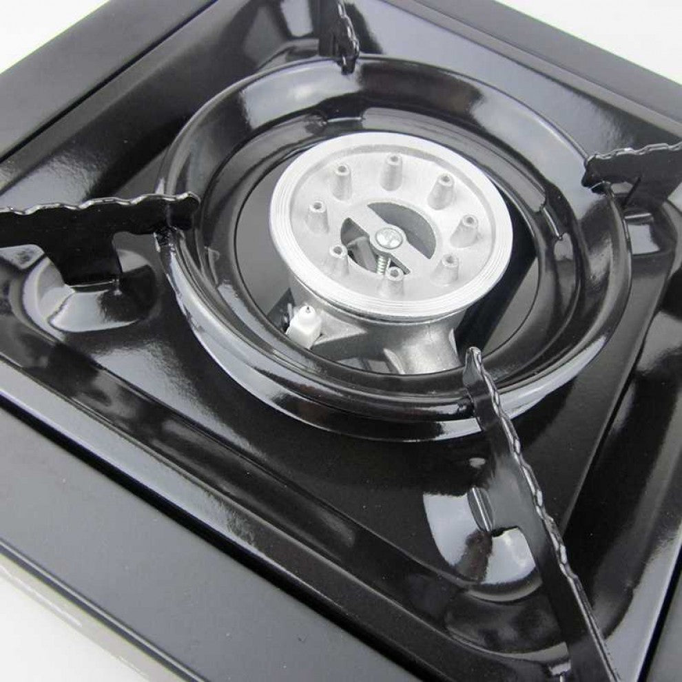 Camping Black Portable Gas Stove + Gas Butane Bottle