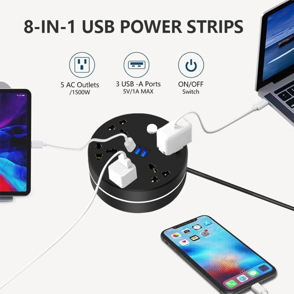 Universal Power Strip Extension Lead Extension Cable Smart Power Strip Plug Extender 2Socket