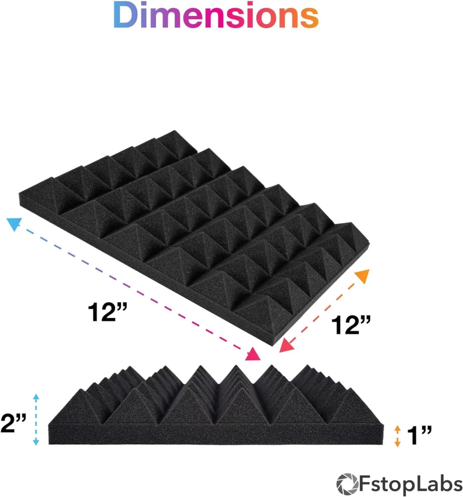 6 Pack Soundproof Acoustic Foam Panels for Recording Studios (30x30cm)