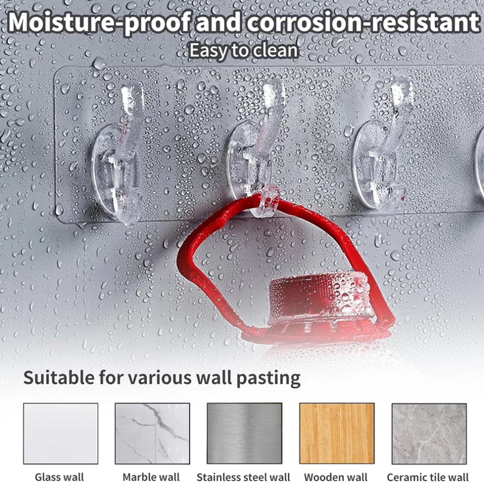 Adhesive Hooks Transparent Wall Hooks for Hanging