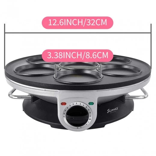 Sumo Crepe Maker 1200W – 7 Holes – White & Black
