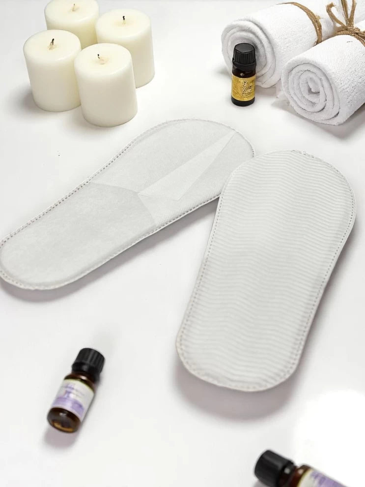 White Cotton Non-Slip Disposable Slippers for Guests -5 Pair