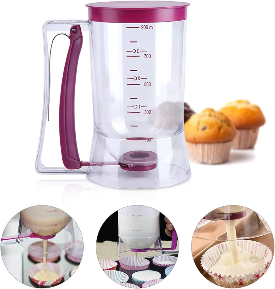 Batter Dispenser For Cupcake pancake With Baking Measuring Tool