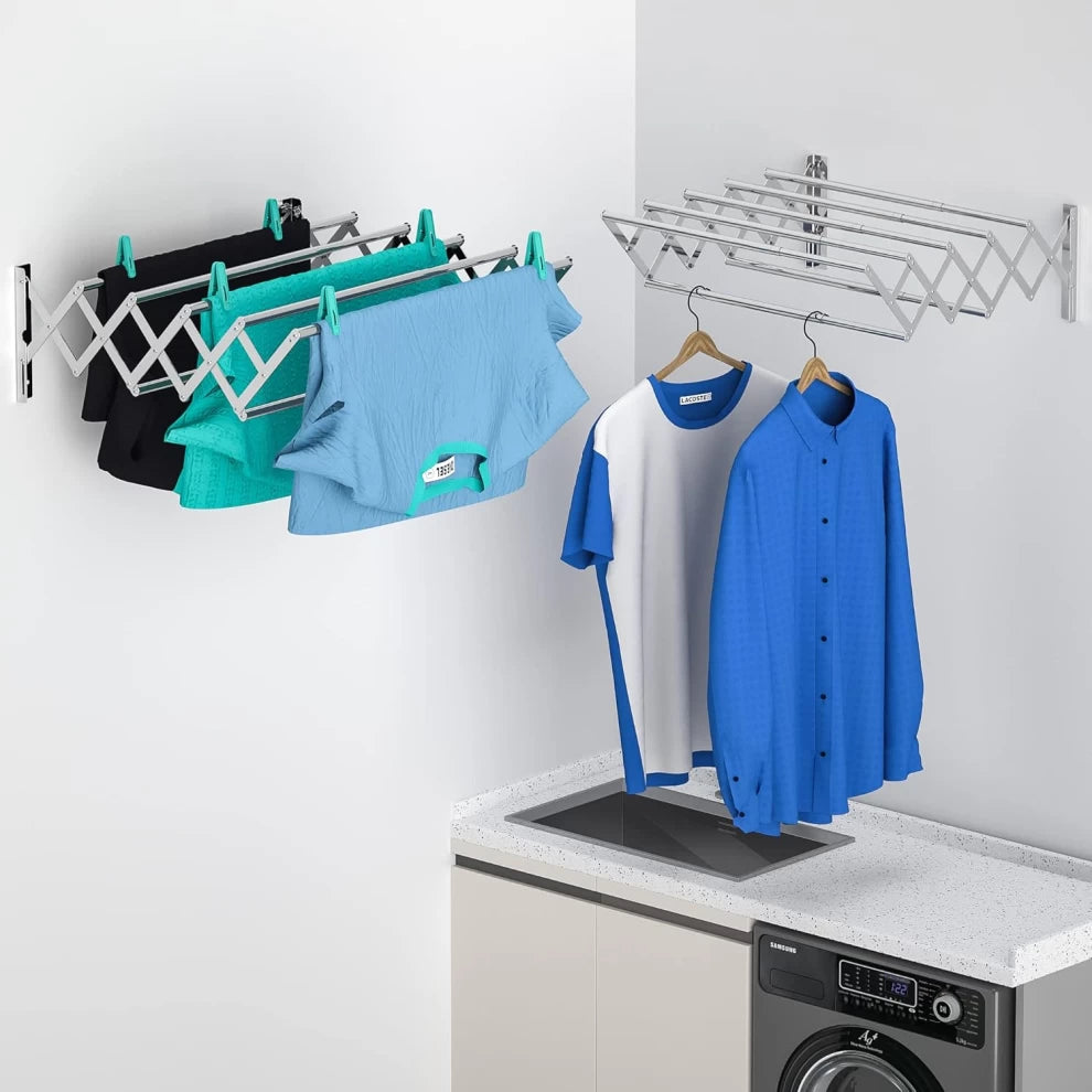 wall mounted folding clothes drying rack 100cm
