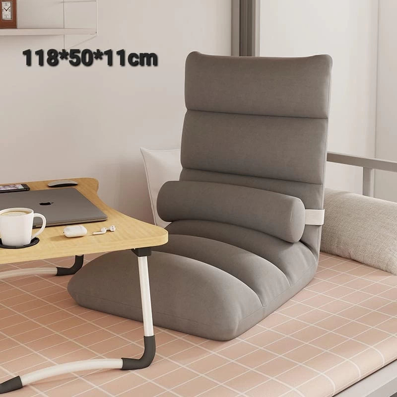 Adjustable Backrest Support Pillow – Foldable Bed Floor Chair with Cushioned Back Support