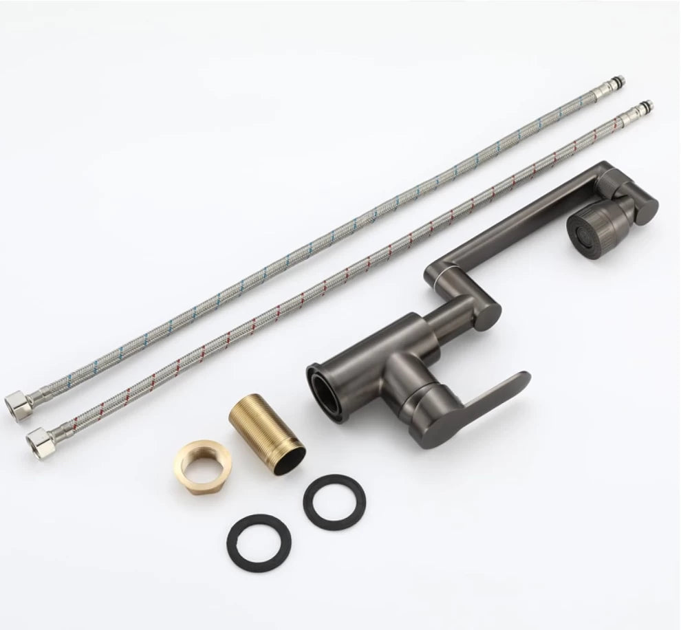 Basin Mixing Faucet – Gray All Copper for Hot & Cold Water
