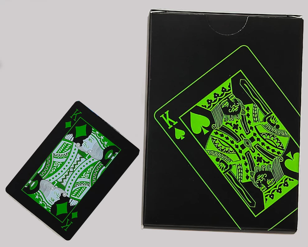 2Psc Black-Green/Blue Deck of Cards, Playing Cards, Waterproof