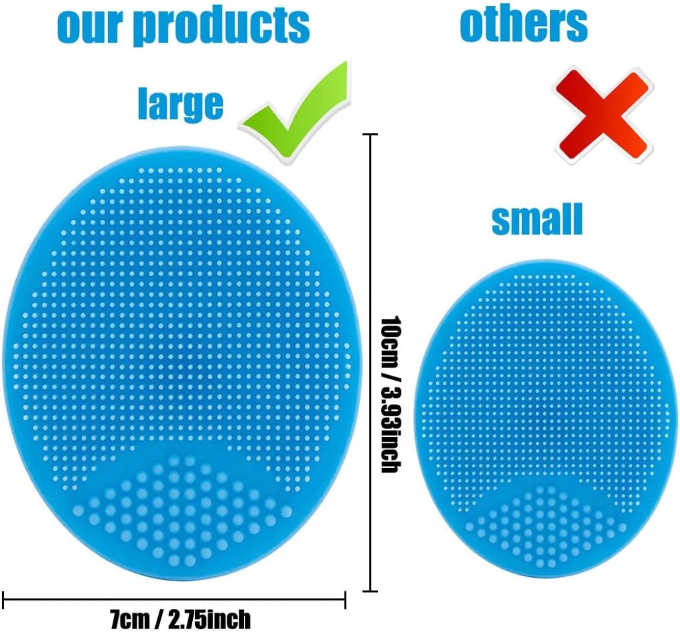 Baby Bath Brush – Silicone Cradle Cap Brush & Massage Scrubber (Blue Color)